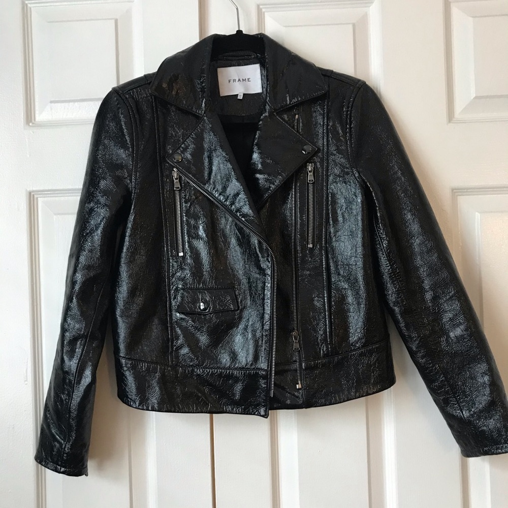 Frame Slick Leather Moto Jacket